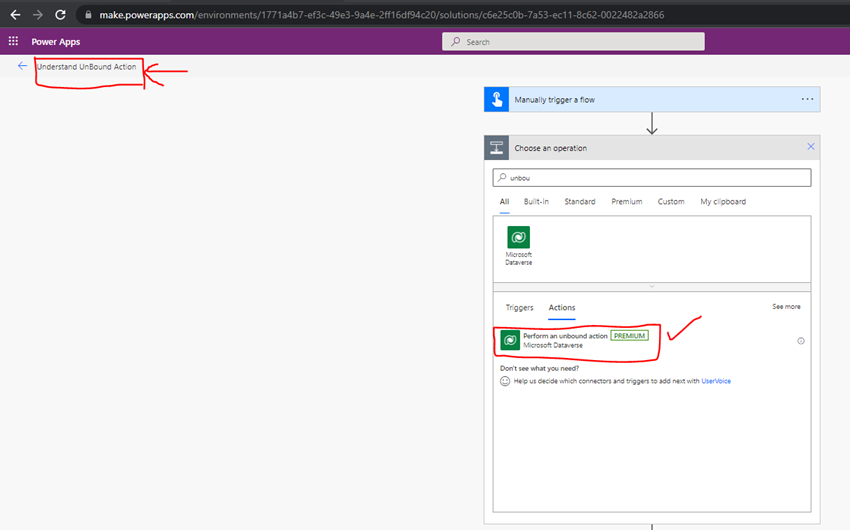 Understand UnBound Action in Power Automate
